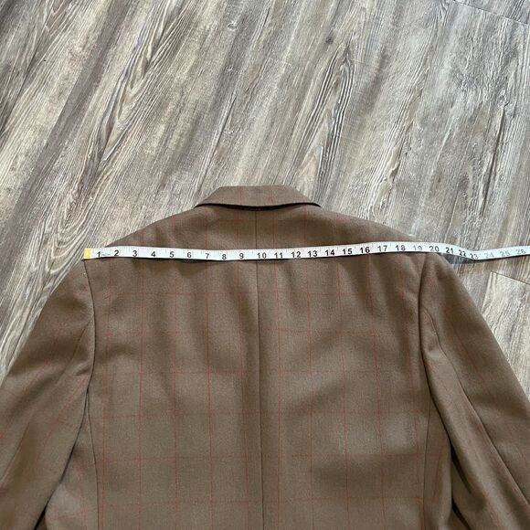 Façonnable Made in Italy Virgin Wool Brown Windowpane Overcoat Men’s Size 52R Eu - Picture 9 of 13